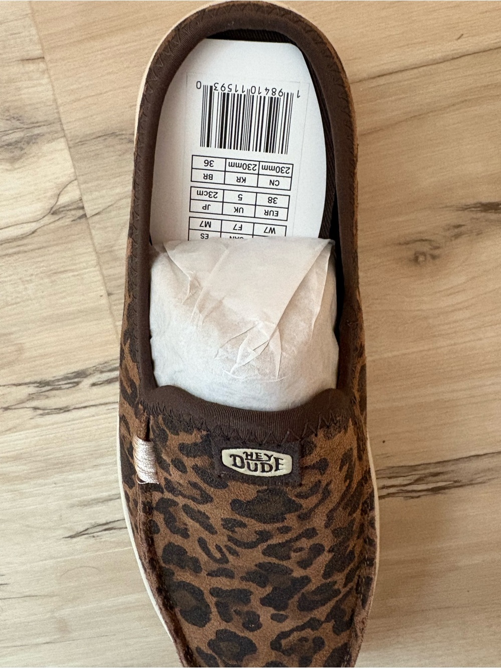 Hey Dude Austin Lift Classic Brown Leopard - Size 7 - Picture 4 of 5